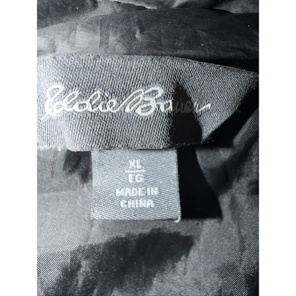 Men's Eddie Bauer Full-Zip Down Puffer Jacket Sz XL Black GW999 - Picture 4 of 11
